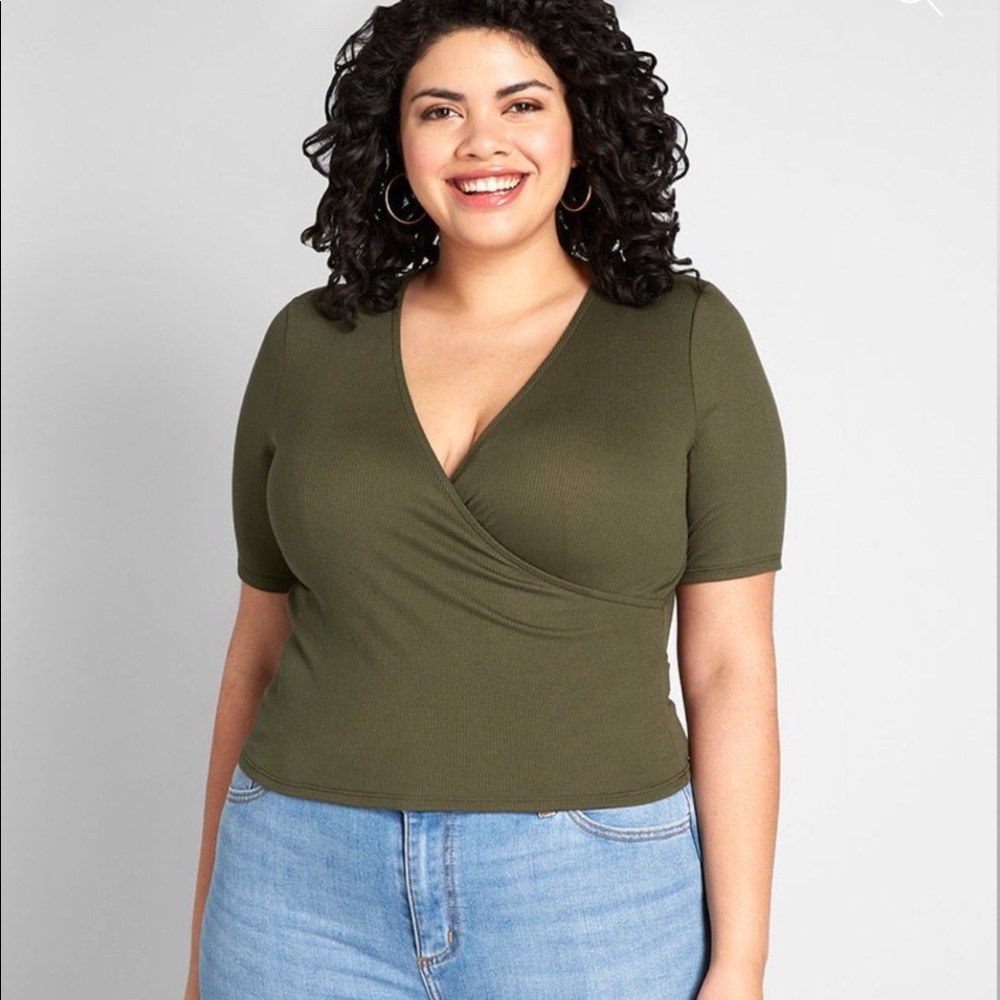 NWOT Modcloth faux wrap top